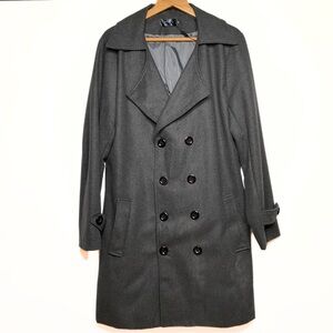 RVHSWDS Gray Mid Length Double Breast Peacoat Mens SZ 2XL Preppy Collegiate Work